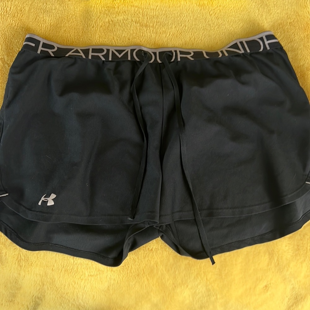 Black under armour shorts. Size- XL